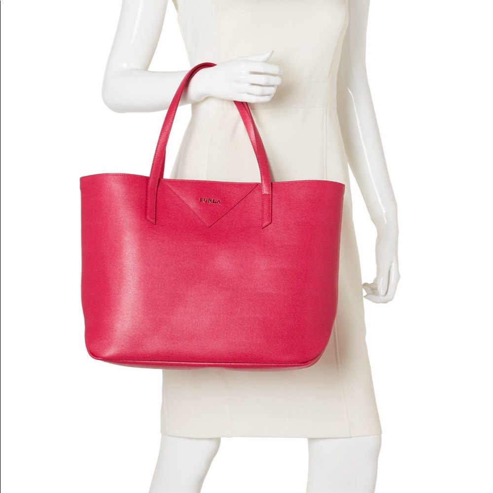 Brand new FURLA SEASIDE Large tote Fuchsia Leopard